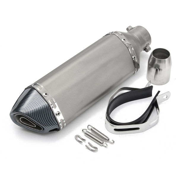 36-51mm-Universal-Motorcycle-Black-Carbon-Fiber-Exhaust-Muffler-Pipe-w-DB-Killer-1104574