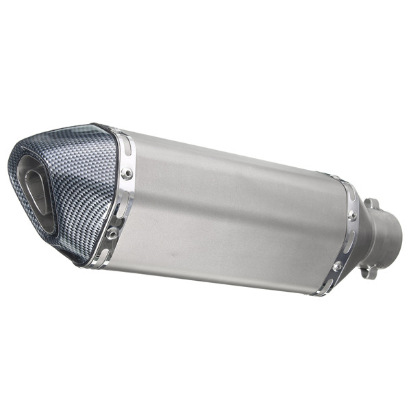 36-51mm-Universal-Motorcycle-Black-Carbon-Fiber-Exhaust-Muffler-Pipe-w-DB-Killer-1104574