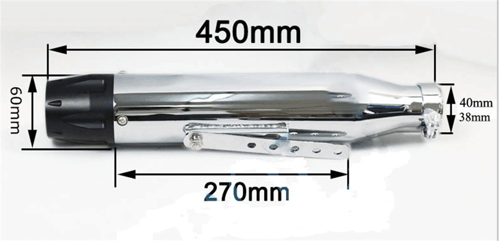 38-40mm-Inlet-Universal-Motorbike-Motorcycle-Vintage-Modified-Exhaust-Muffler-1464513