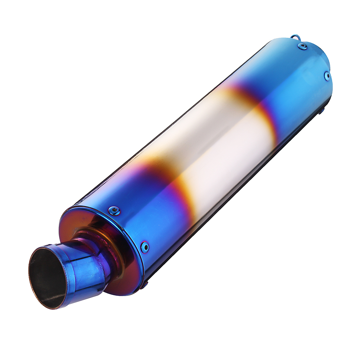 38-48mm-Motorcycle-Stainless-Steel-Exhaust-Muffler-Pipe-Grilled-Blue-1656739