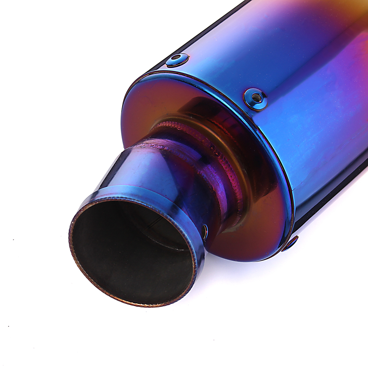38-48mm-Motorcycle-Stainless-Steel-Exhaust-Muffler-Pipe-Grilled-Blue-1656739