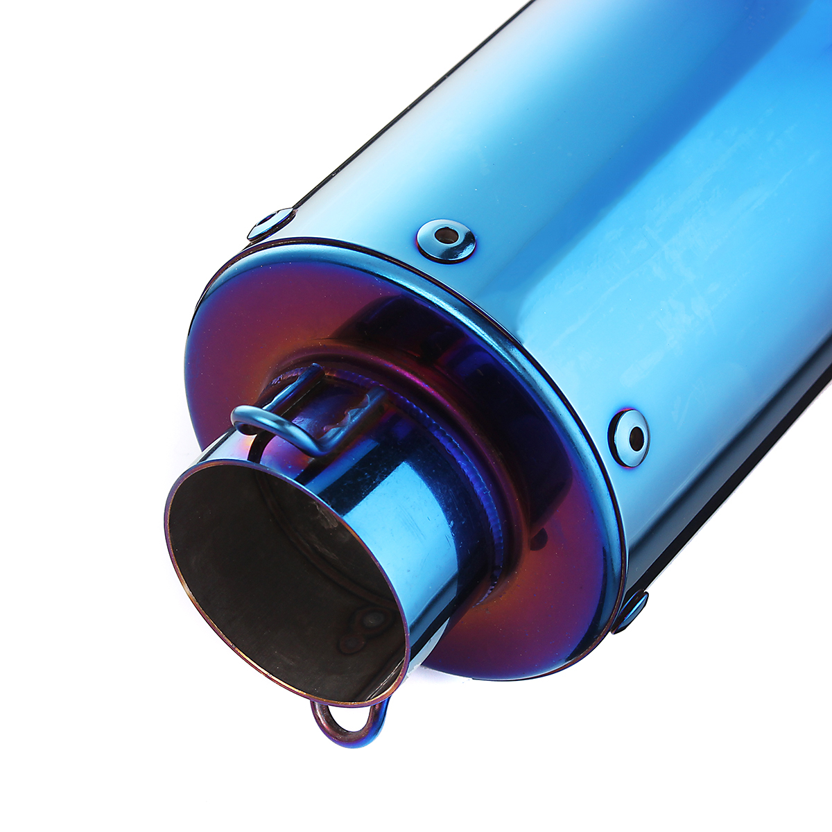 38-48mm-Motorcycle-Stainless-Steel-Exhaust-Muffler-Pipe-Grilled-Blue-1656739