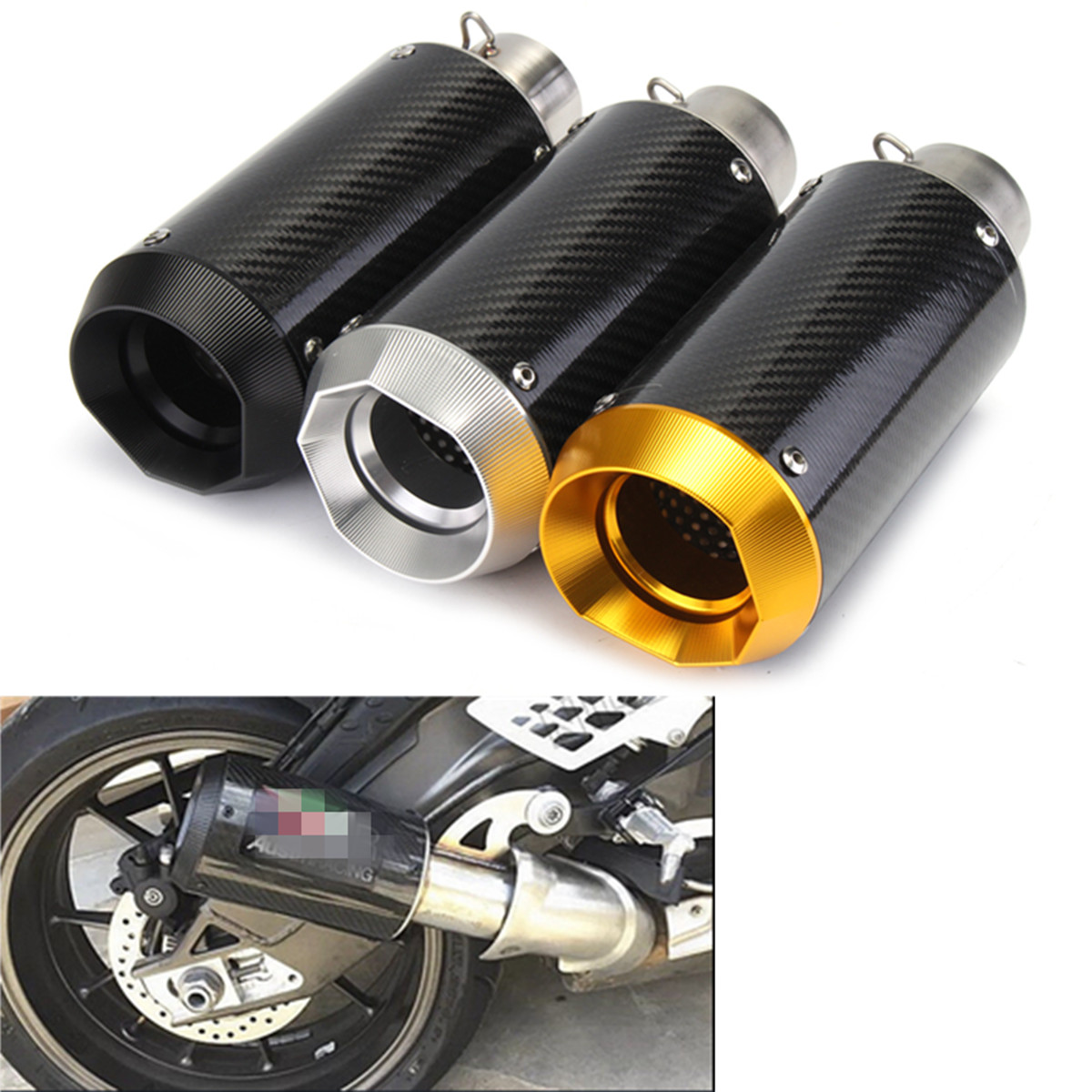 38-51mm-125-1200CC-Motorcycle-Slip-On-Round-Exhaust-Muffler-Carbon-Fiber-Sport-1200251