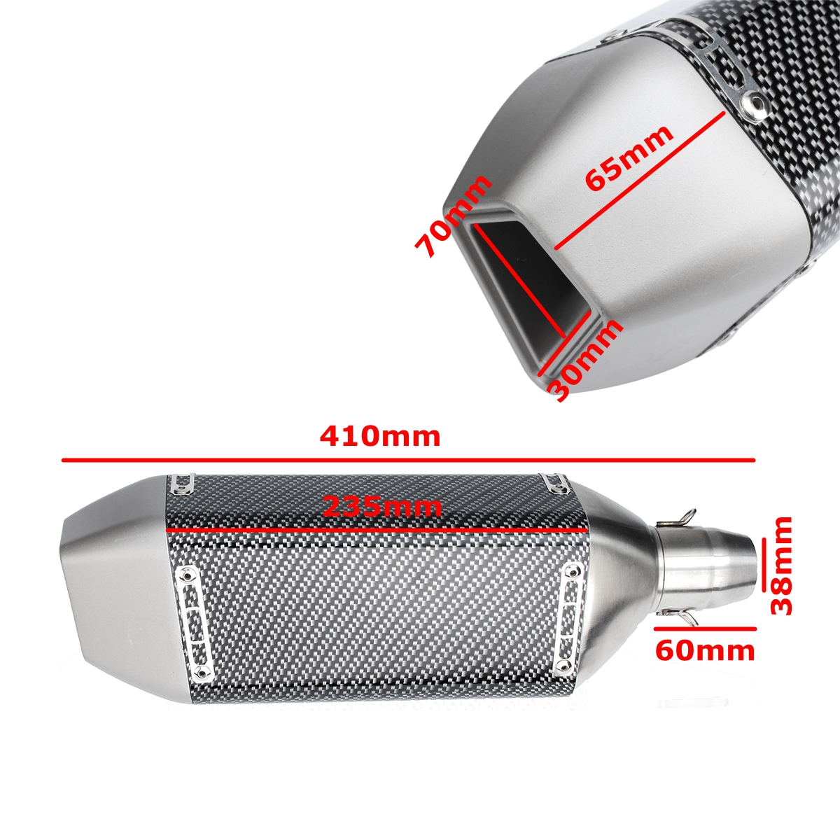 38-51mm-Motorcycle-Carbon-Fiber-Exhaust-Muffler-Pipe-Rhombus-Metal-Universal-1280656