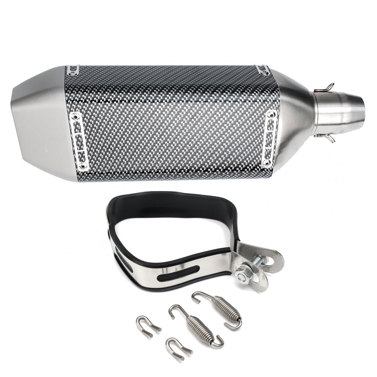 38-51mm-Motorcycle-Carbon-Fiber-Exhaust-Muffler-Pipe-Rhombus-Metal-Universal-1280656