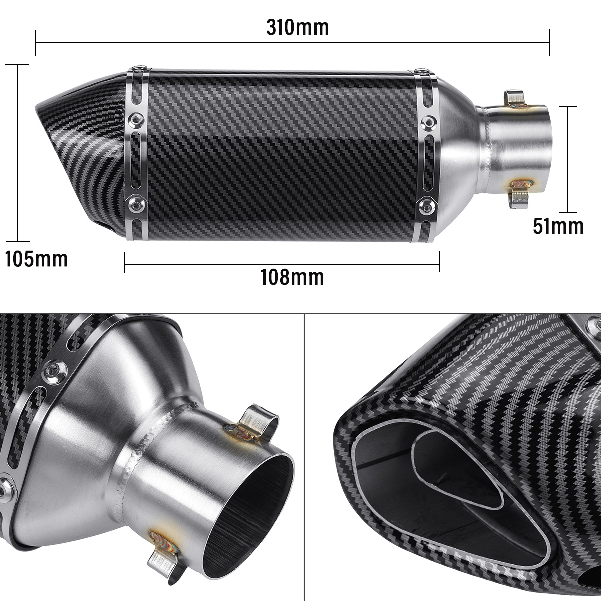 38-51mm-Motorcycle-Carbon-Fiber-Exhaust-Muffler-Pipe-Slip-On-Removable-Silencer-Universal-1742267