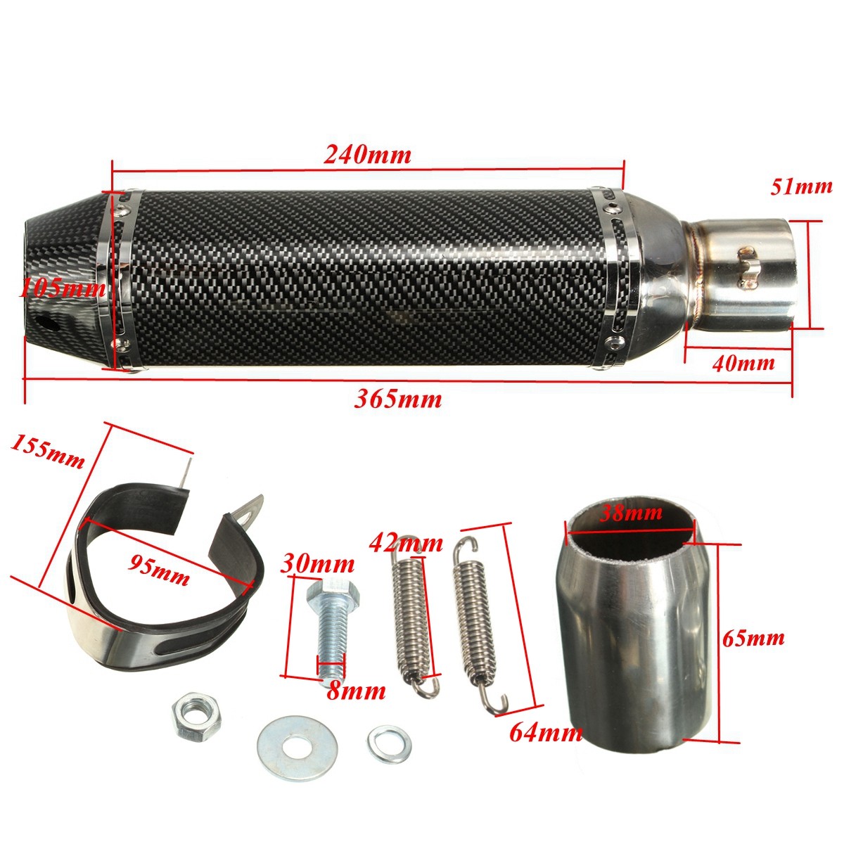 38-51mm-Motorcycle-Carbon-Fiber-Exhaust-Muffler-Pipe-With-Removable-DB-Killer-1720814