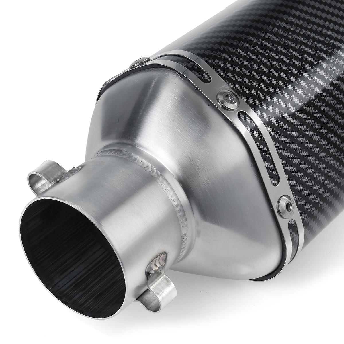 38-51mm-Motorcycle-Double-Outlet-Exhaust-Tail-Pipe-Kit-300mm-Universal-1774303