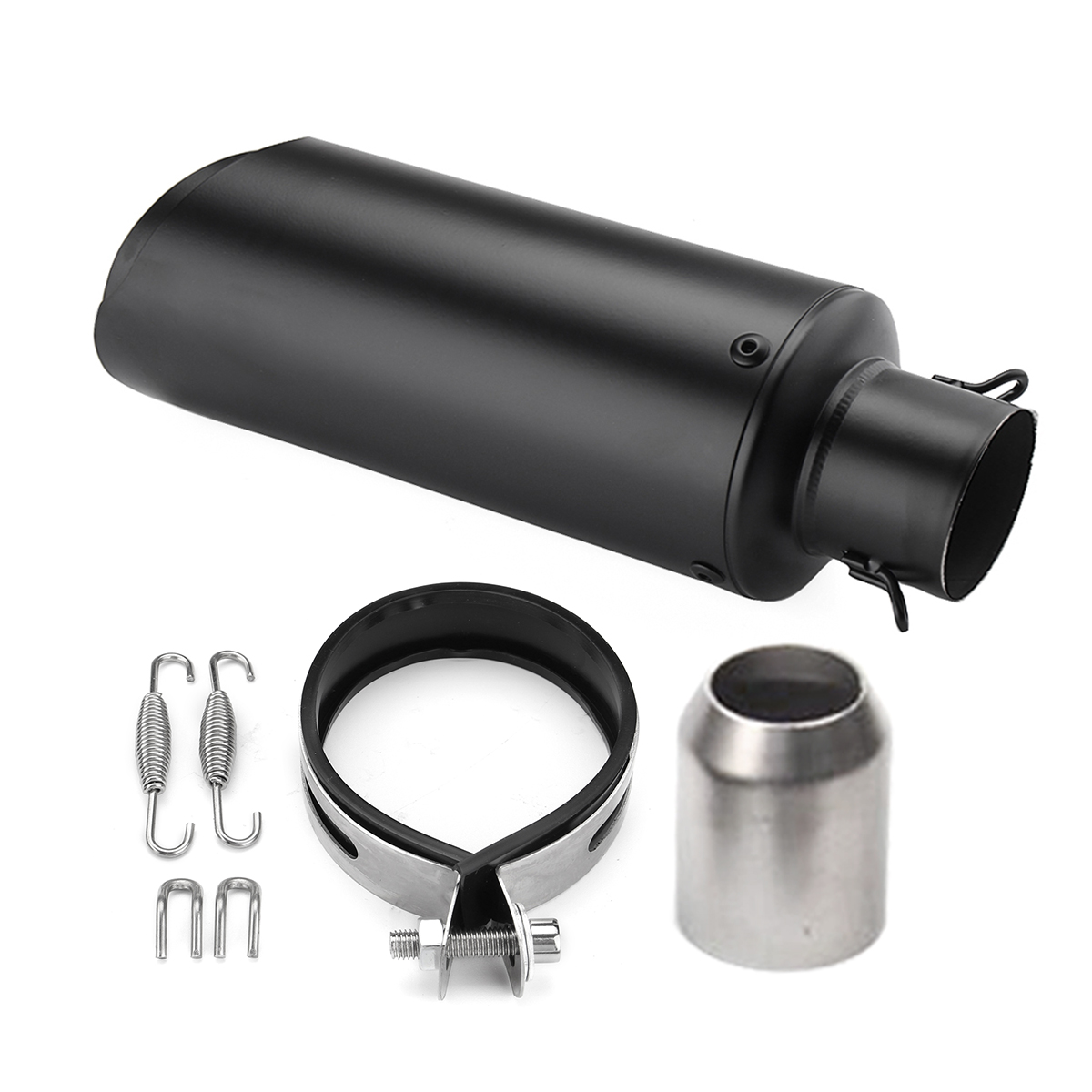 38-51mm-Motorcycle-Exhaust-Muffler-Pipe-Tips-Stainless-Steel-Black-1353070