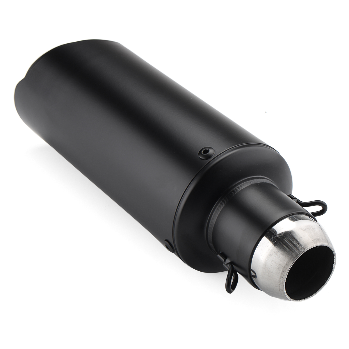 38-51mm-Motorcycle-Exhaust-Muffler-Pipe-Tips-Stainless-Steel-Black-1353070