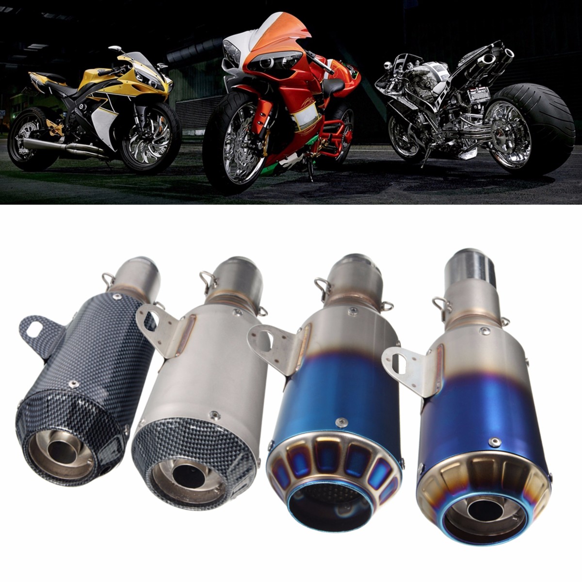 38-51mm-Motorcycle-GP-Exhaust-Muffler-Pipe-Silencer-End-Slip-On-Stainless-Steel-1062505