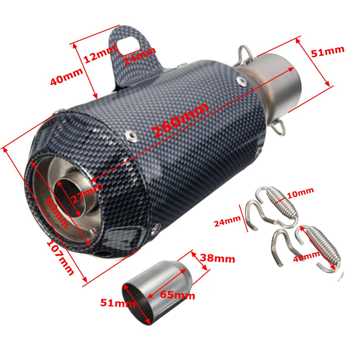 38-51mm-Motorcycle-GP-Exhaust-Muffler-Pipe-Silencer-End-Slip-On-Stainless-Steel-1062505