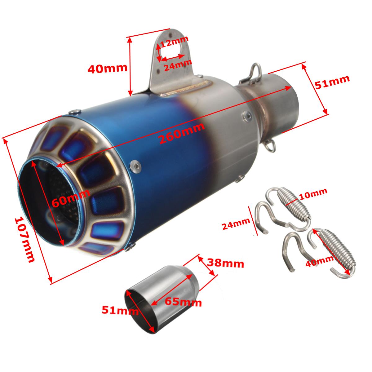 38-51mm-Motorcycle-GP-Exhaust-Muffler-Pipe-Silencer-End-Slip-On-Stainless-Steel-1062505