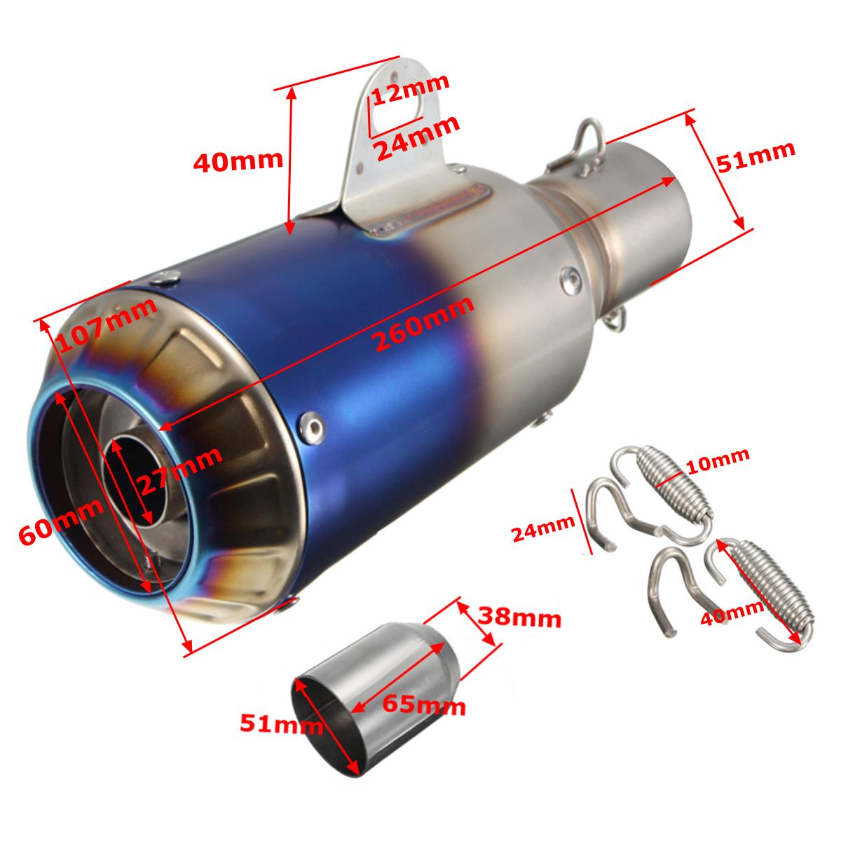 38-51mm-Motorcycle-GP-Exhaust-Muffler-Pipe-Silencer-End-Slip-On-Stainless-Steel-1062505