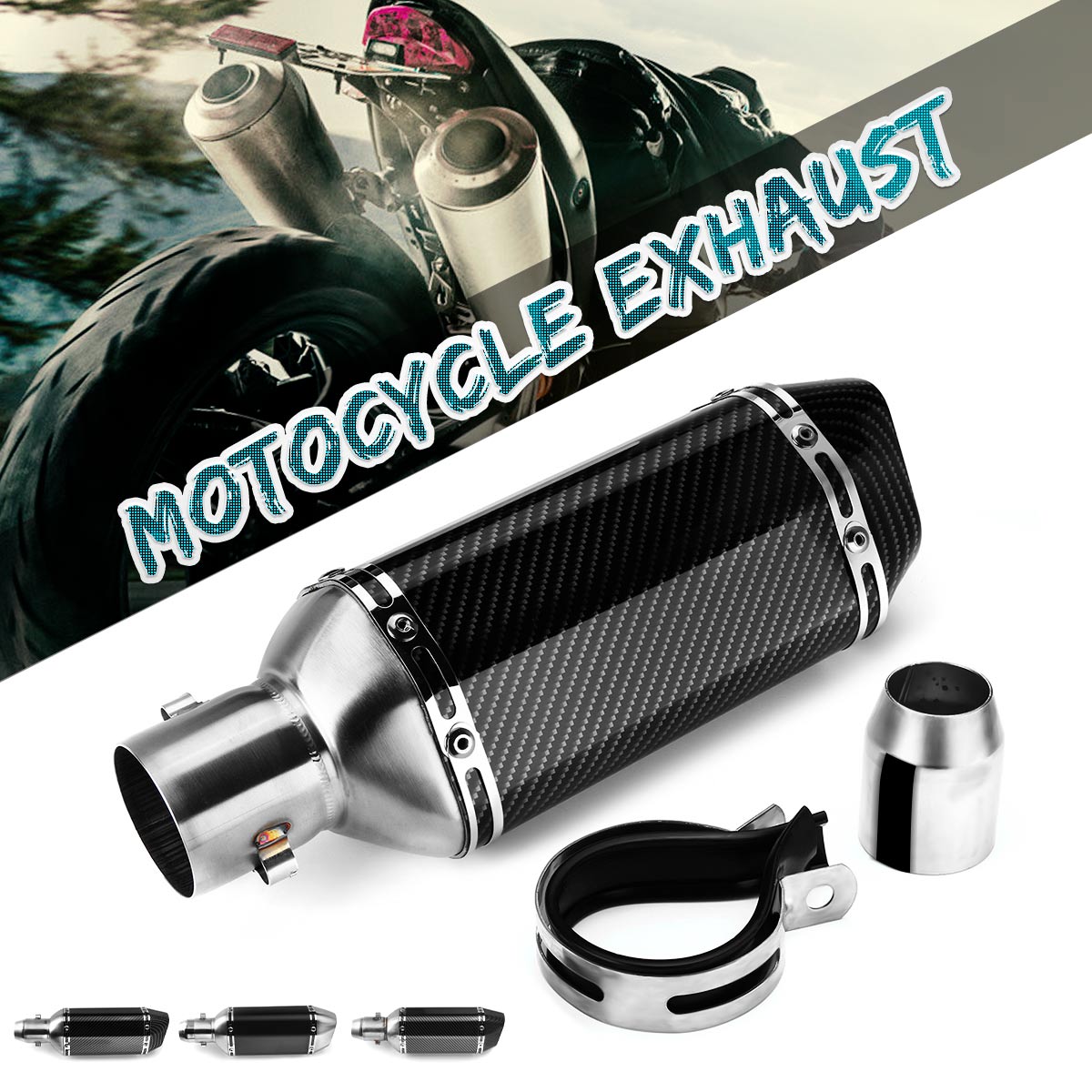 38-51mm-Motorcycle-Signal-Outlet-Exhaust-Muffler-Tail-Pipe-Kit-Universal-310mm-1774301