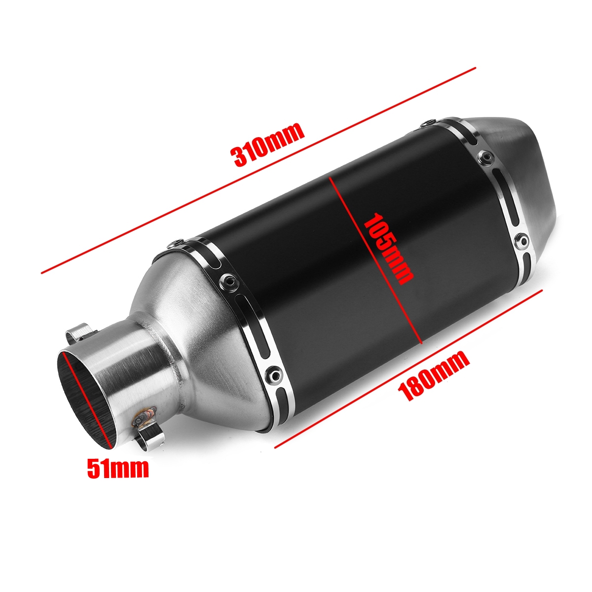 38-51mm-Motorcycle-Signal-Outlet-Exhaust-Muffler-Tail-Pipe-Kit-Universal-310mm-1774301