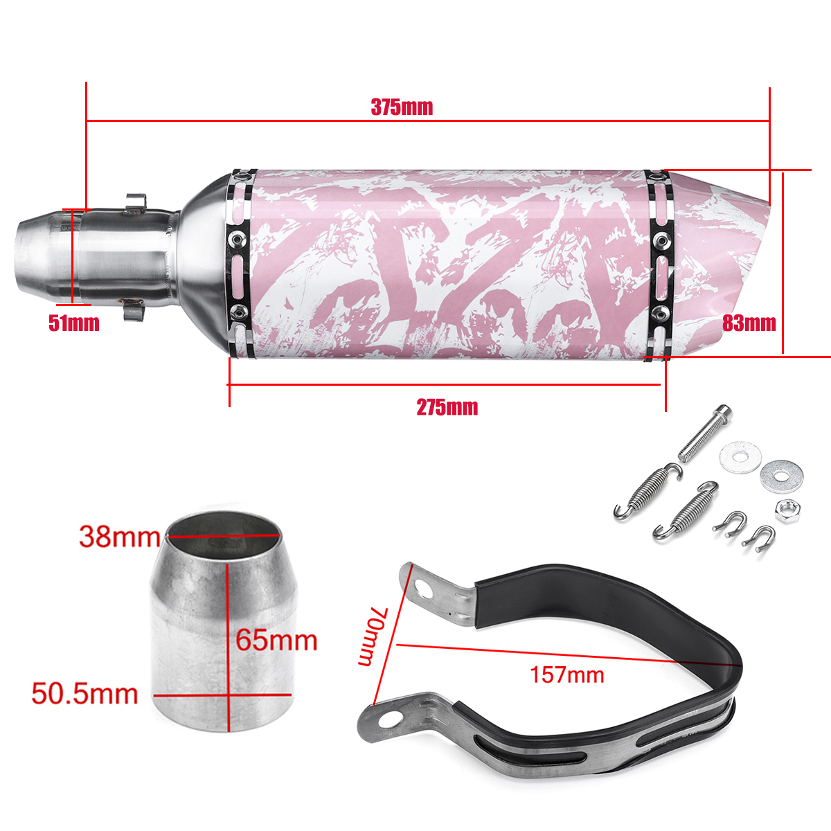 38-51mm-Short-Motorcycle-Exhaust-Muffler-Double-Outlet-Pipe-Universal-1613684