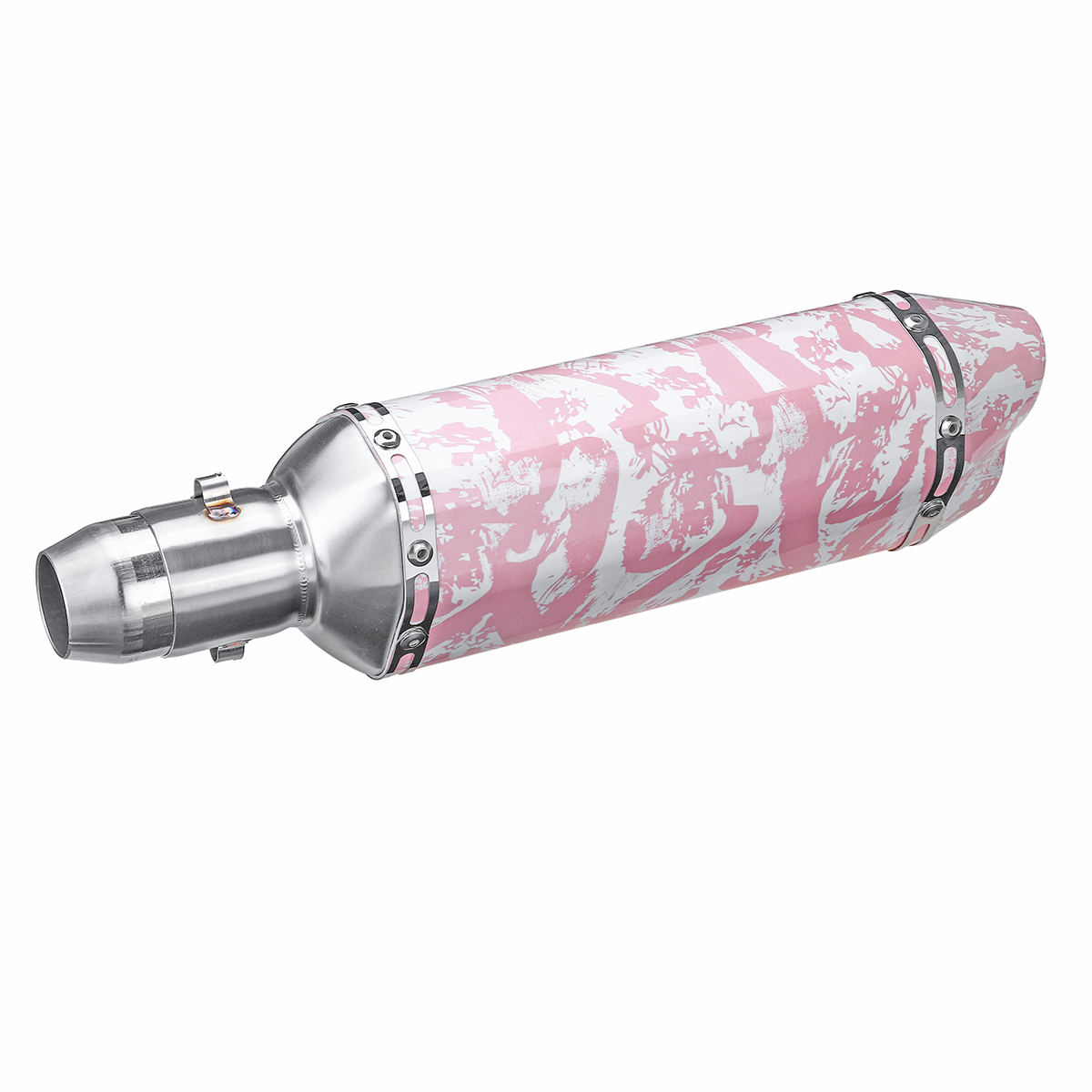 38-51mm-Short-Motorcycle-Exhaust-Muffler-Double-Outlet-Pipe-Universal-1613684