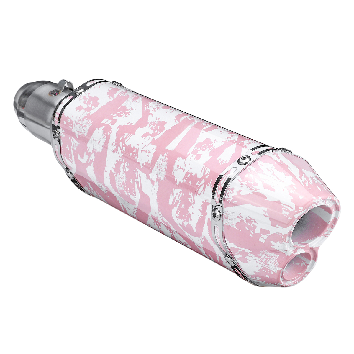 38-51mm-Short-Motorcycle-Exhaust-Muffler-Double-Outlet-Pipe-Universal-1613684