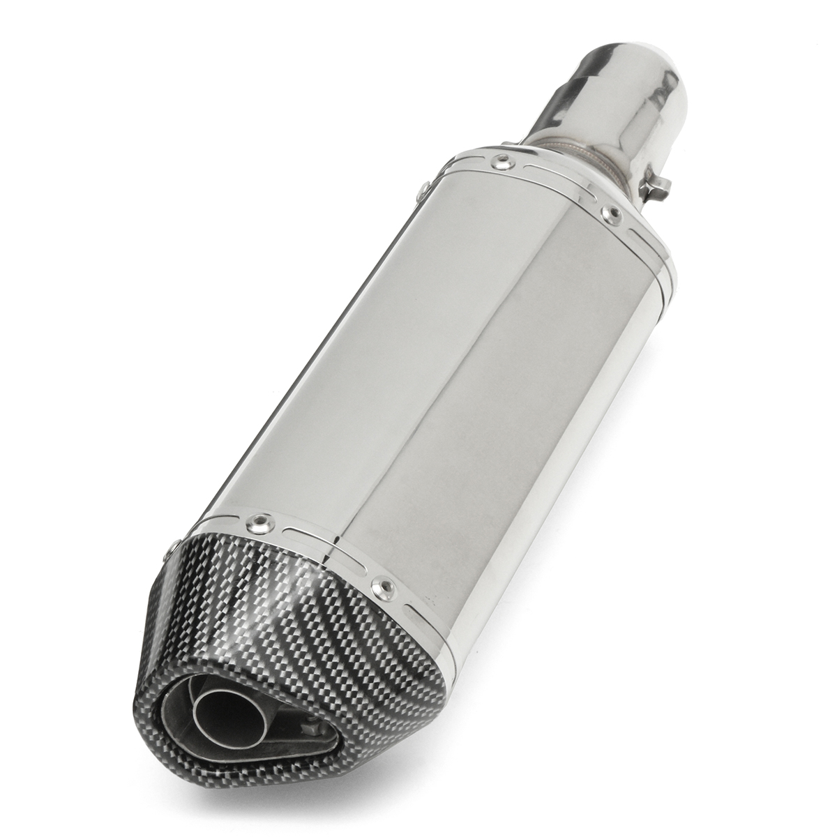 38-51mm-Stainless-Pipe-Muffler-Exhaust-w-Silencer--Motorcycle-Dirt-Street-Bike-1158606