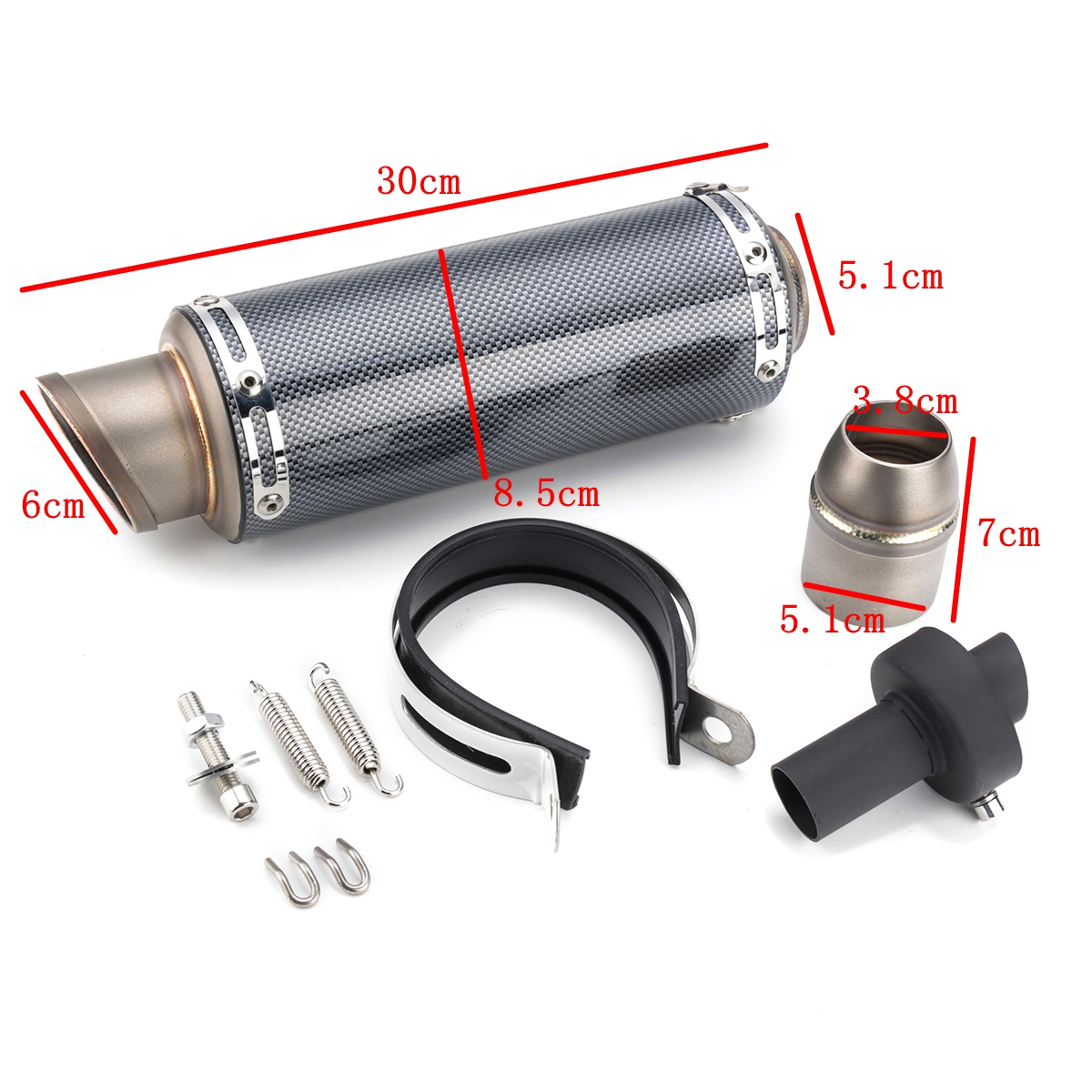 38-51mm-Stainless-Steel-Motorcycle-Exhaust-Muffler-ATV-Tail-Pipe-1289836
