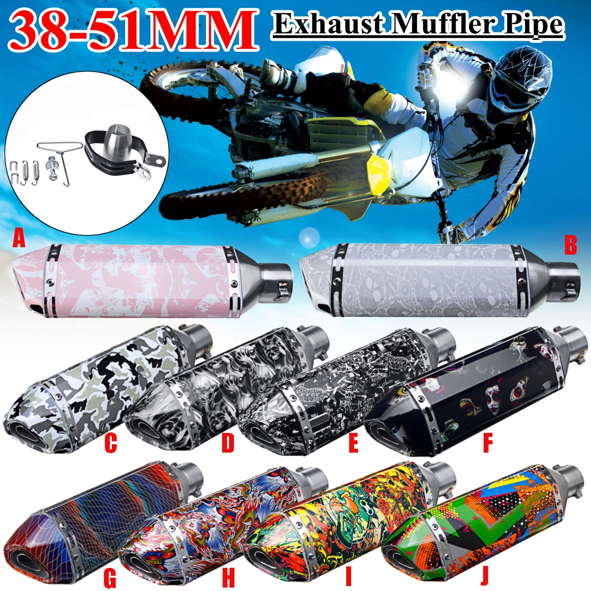 38-51mm-Stainless-Steel-Motorcycle-Exhaust-Muffler-Pipe-With-Silencer-Universal-1549951