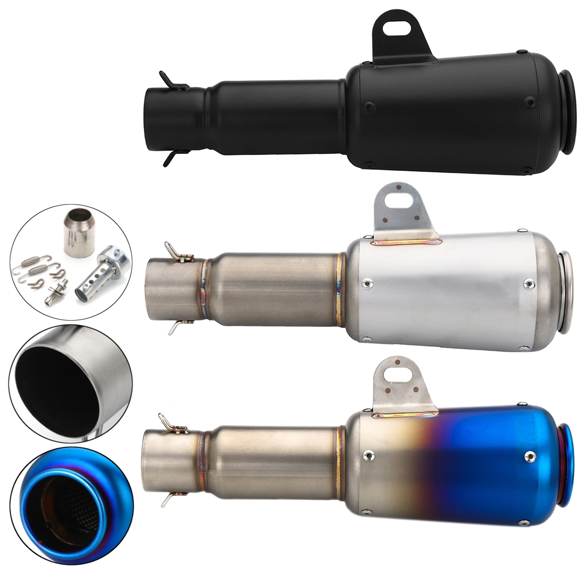 38-51mm-Stainless-Steel-Universal-Motorcycle-Exhaust-Muffler-Pipe-System-1260315