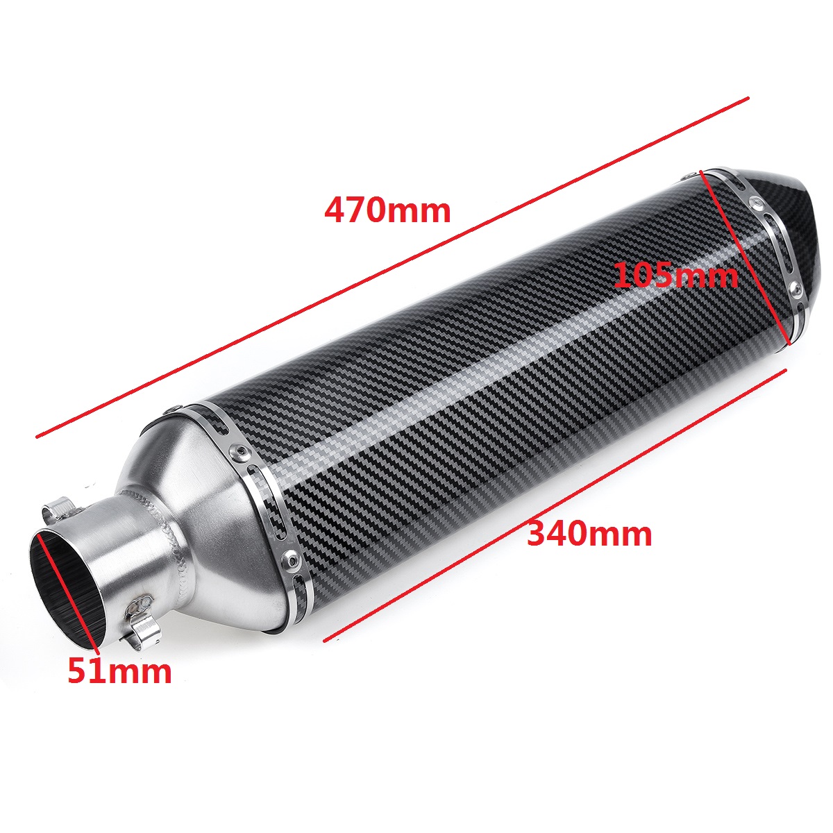 38-51mm-Universal-Motorcycle-Signal-Outlet-Exhaust-Muffler-Tail-Pipe-Kit-1774304