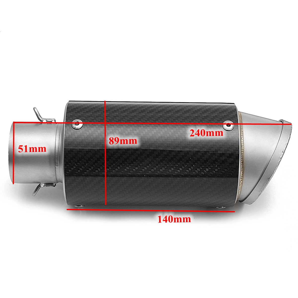 38-51mm-Universal-Muffler-Exhaust-Tail-Pipe-Curved-Port-Stainless-Steel-ATV-Quad-1226039