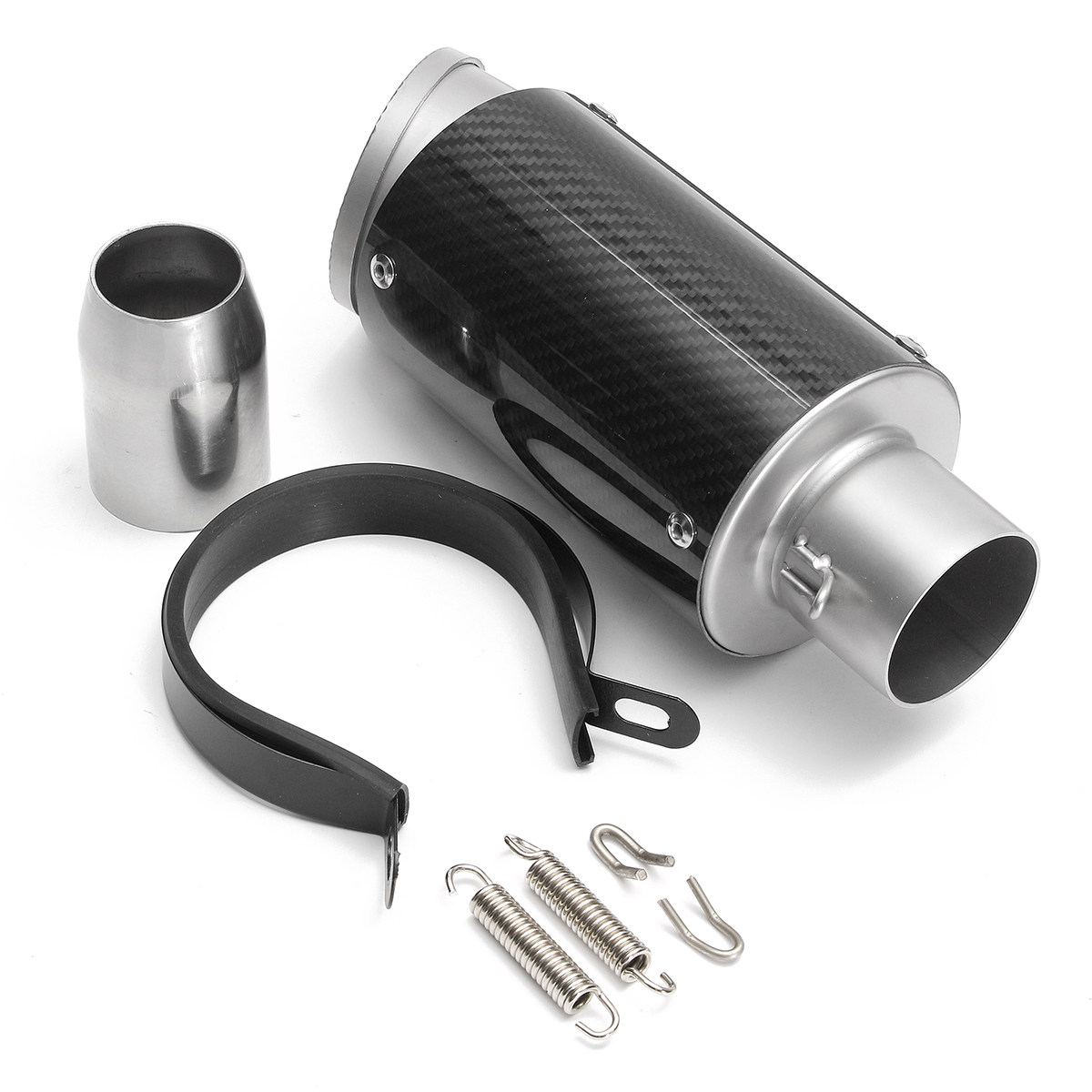 38-51mm-Universal-Muffler-Exhaust-Tail-Pipe-Curved-Port-Stainless-Steel-ATV-Quad-1226039