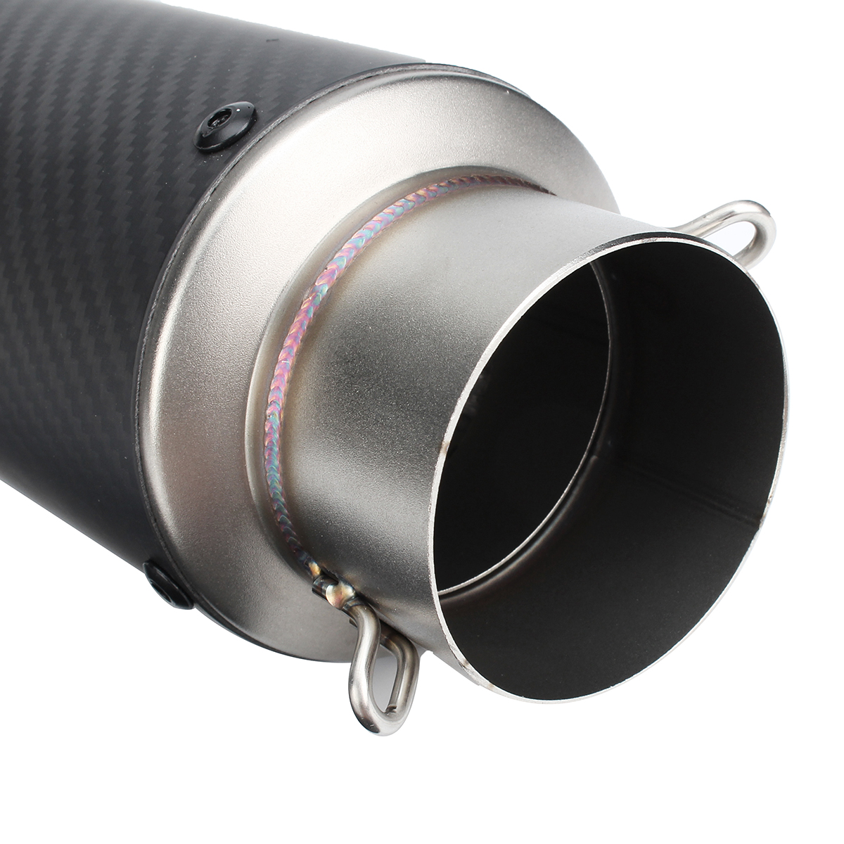 38-62mm-Carbon-Motorcycle-Universal-Exhaust-Muffler-Pipe-Stainless-Steel-w-Mesh-1220212