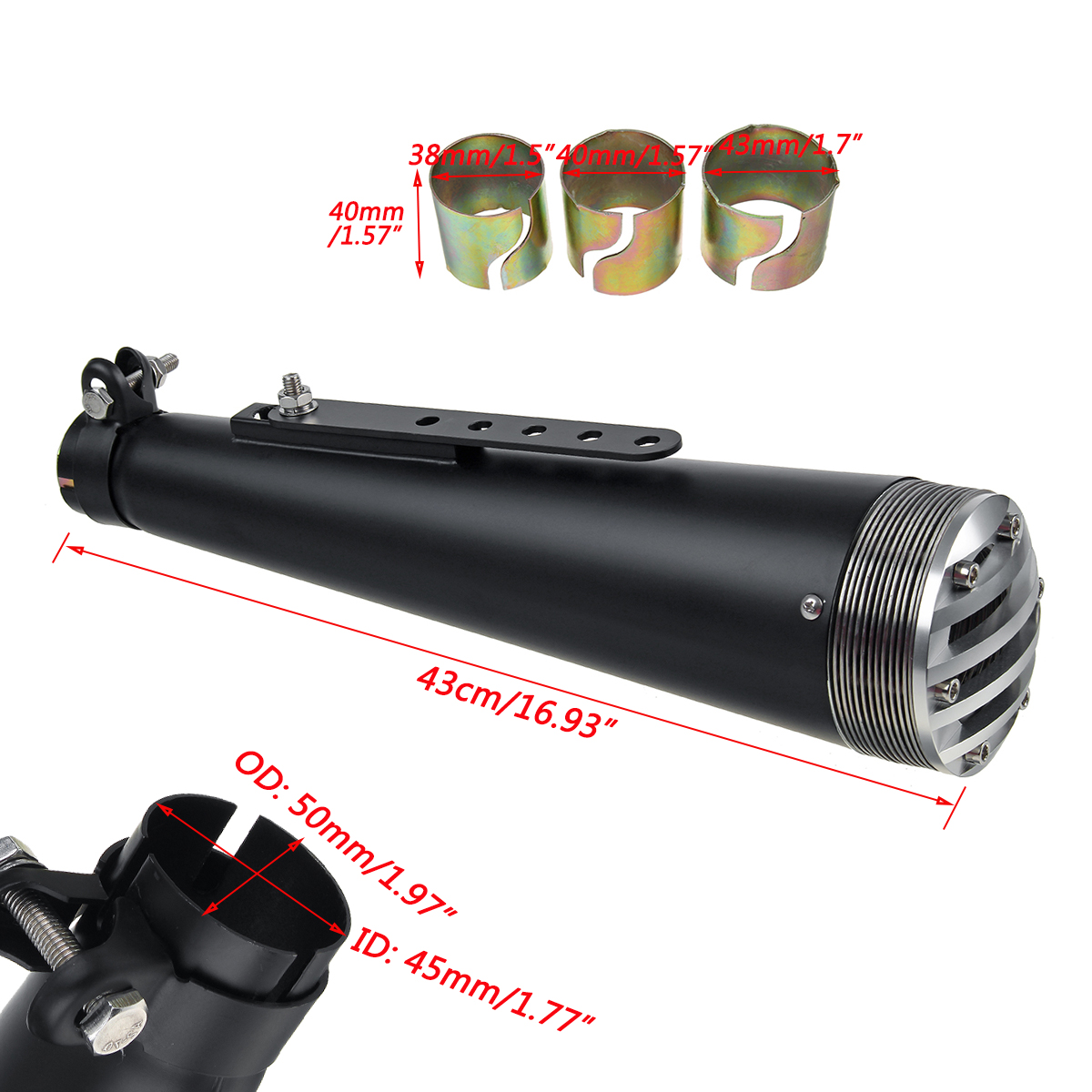 384043MM-Motorcycle-Muffler-Exhaust-Silencer-Pipe-Retro-For-Cafe-Racer-Bobber-Custom-ATV-1816902