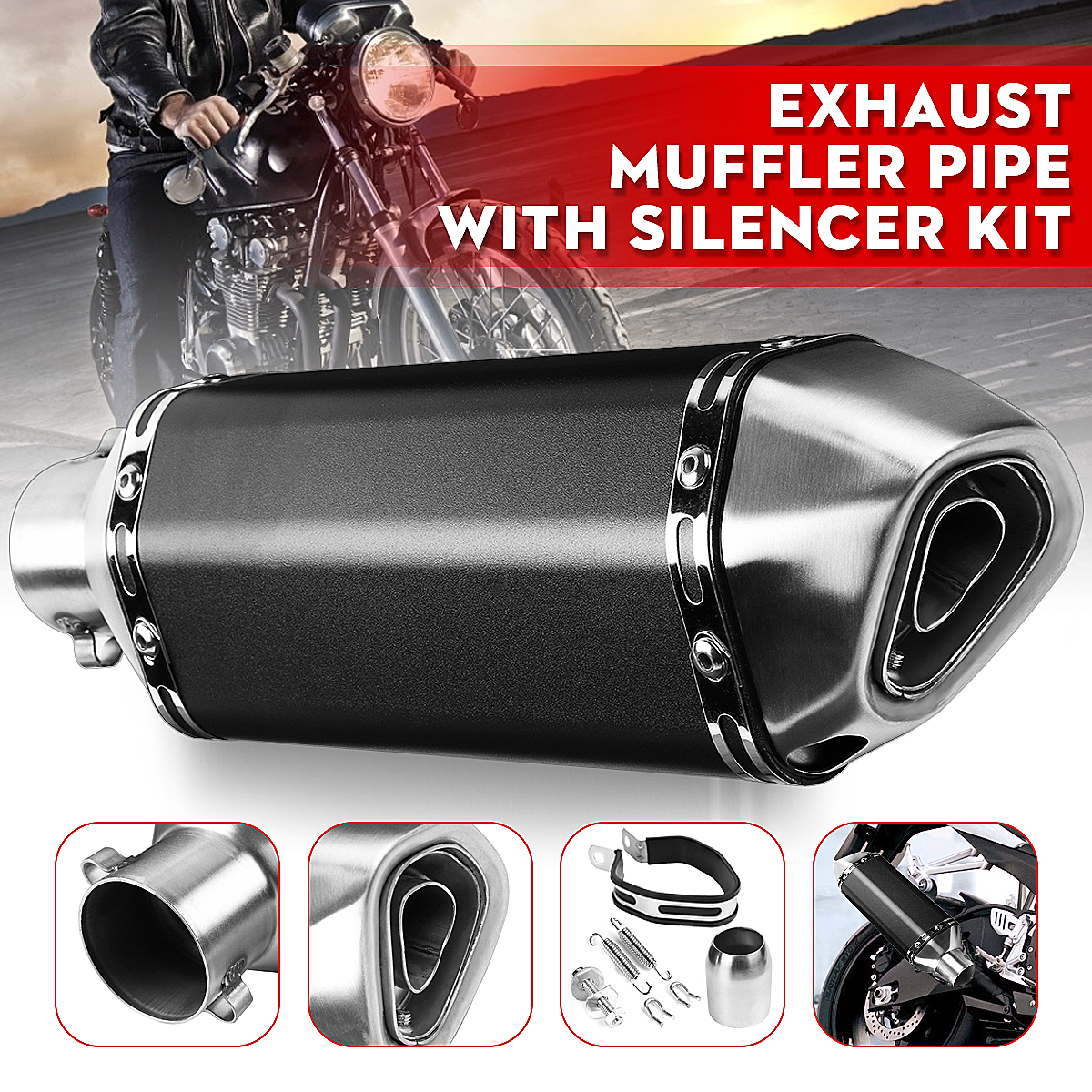 38mm-51mm-Motorcycle-Exhaust-Muffler-Pipe-with-Silencer-Slip-On-Scooter-Universal-1266058