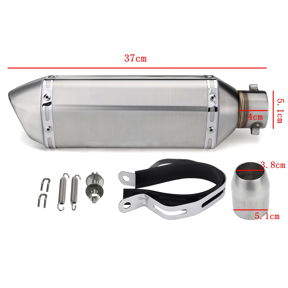38mm-51mm-Motorcycle-Slip-on-Exhaust-Muffler-Pipe-Sliver-Stainless-Steel-1227281