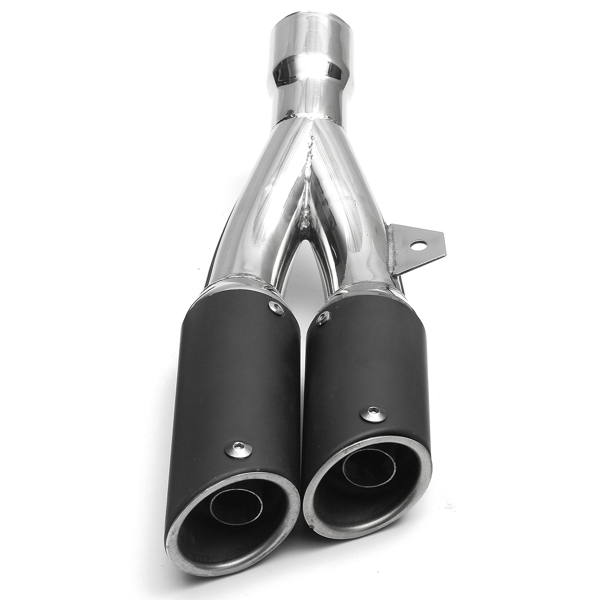 38mm-51mm-Muffler-Exhaust-Tailpipe-Double-Twin-Tip-Steel-Motorcycle-Universal-1172292