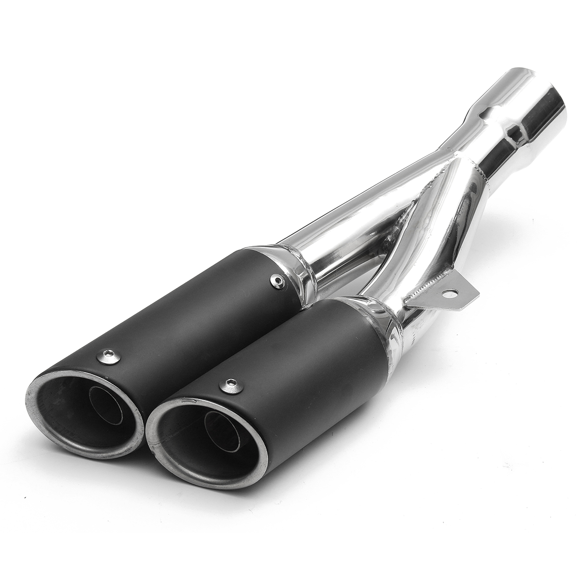 38mm-51mm-Muffler-Exhaust-Tailpipe-Double-Twin-Tip-Steel-Motorcycle-Universal-1172292