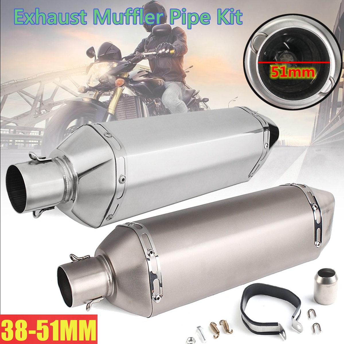 38mm-51mm-Stainless-Steel-Exhaust-Muffler-Pipe-Universal-For-Motorcycle-ATV-1443322