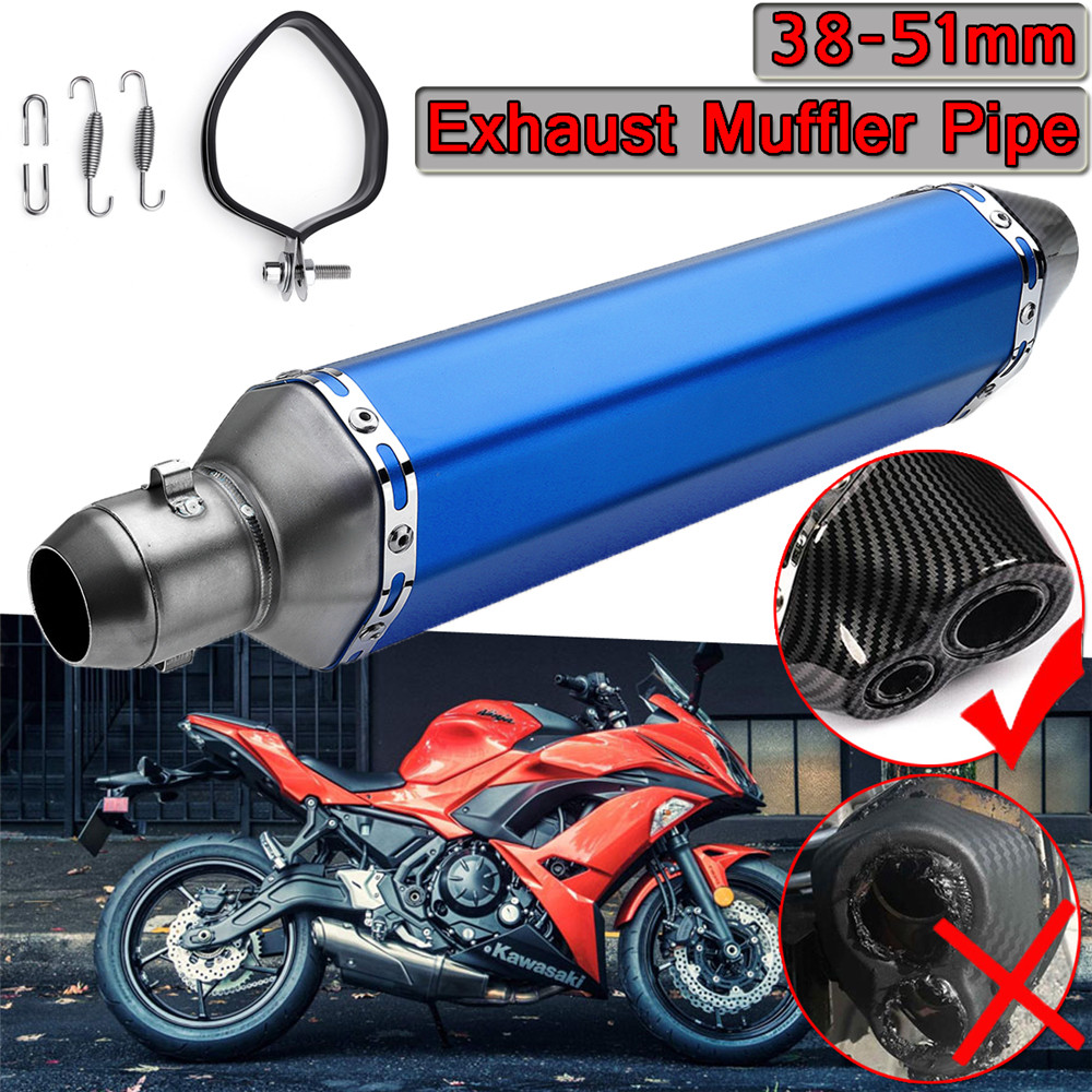 38mm-51mm-Stainless-SteelCarbon-Fiber-Motorcycle-Exhaust-Muffler-with-Install-Kit-1387611