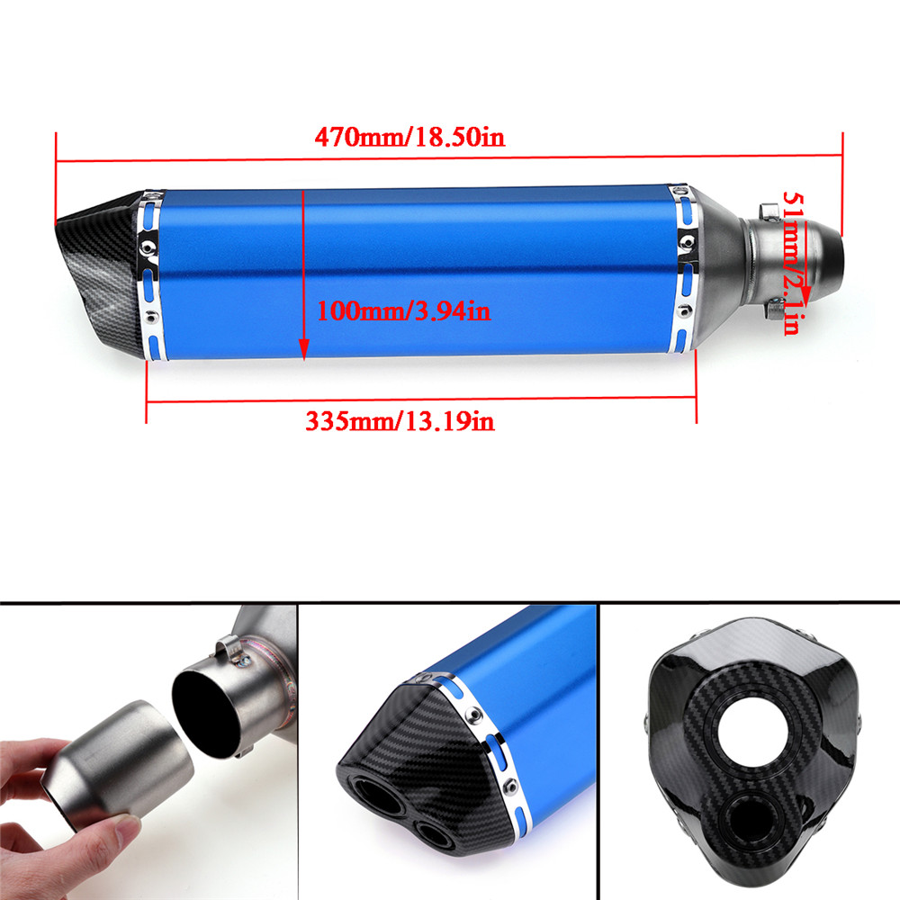 38mm-51mm-Stainless-SteelCarbon-Fiber-Motorcycle-Exhaust-Muffler-with-Install-Kit-1387611