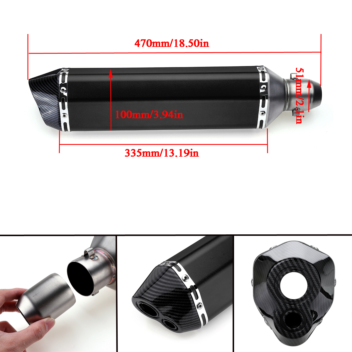 470mm-Universal-Stainless-Steel-Motorcycle-Dirt-Bike-Exhaust-Muffler-Pipe-38-51mm-1423619