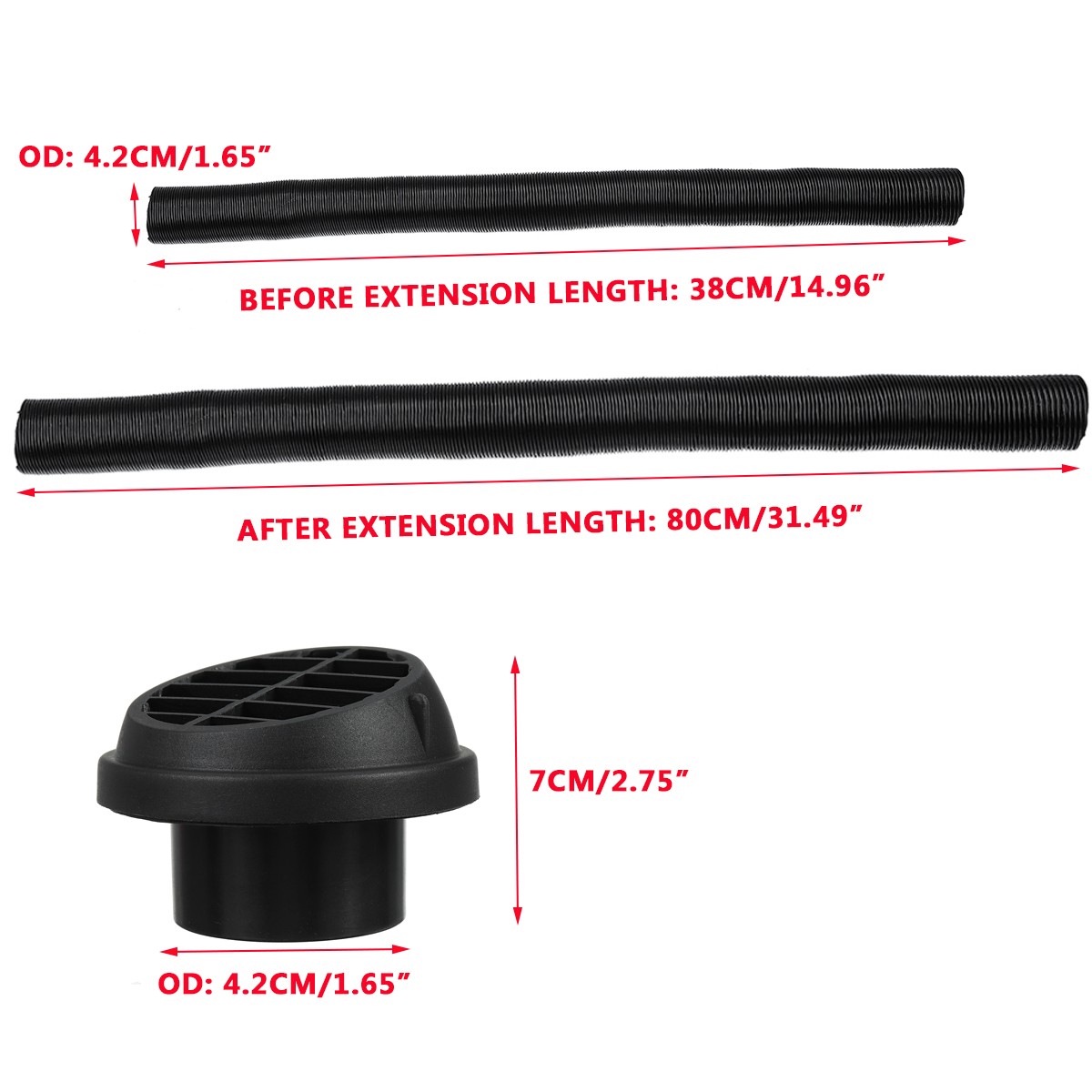 4Pcs-42mm-Heater-Duct-Pipe-Tube--Air-Duct-Vent-For-Air-Diesel-Heater-4-Holes-1816952