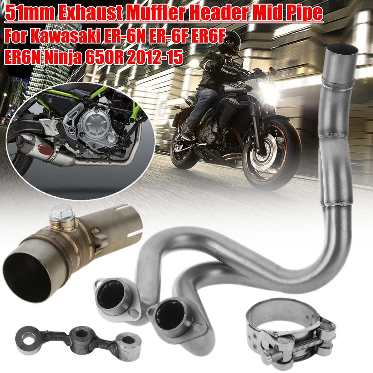 51mm-Exhaust-Muffler-Header-Mid-Pipe-For-Kawasaki-ER-6N-ER-6F-ER6F-1784180