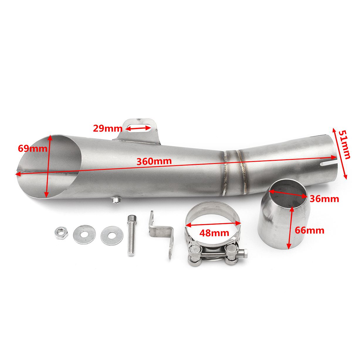 51mm-Exhaust-Systems-Muffler-Pipe-For-Yamaha-YZF-R6-04-17-Stainless-GP-Universal-1203679