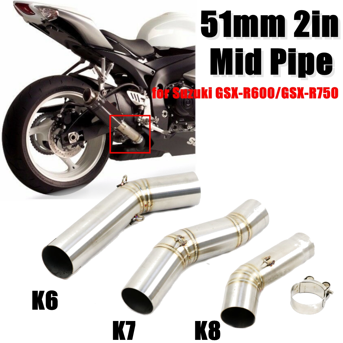 51mm-Mid-Exhaust-Link-Middle-Connect-Muffler-Pipe-Stainless-Steel-For-Suzuki-GSX-R600-R750-K6K7K8-Mo-1518615