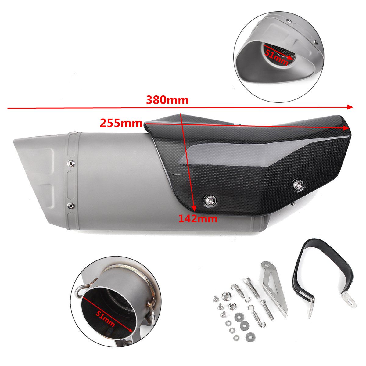 51mm-Universal-Titanium-Motorcycle-Exhaust-Muffler-Pipe-Tip-With-Carbon-Shield-1331926