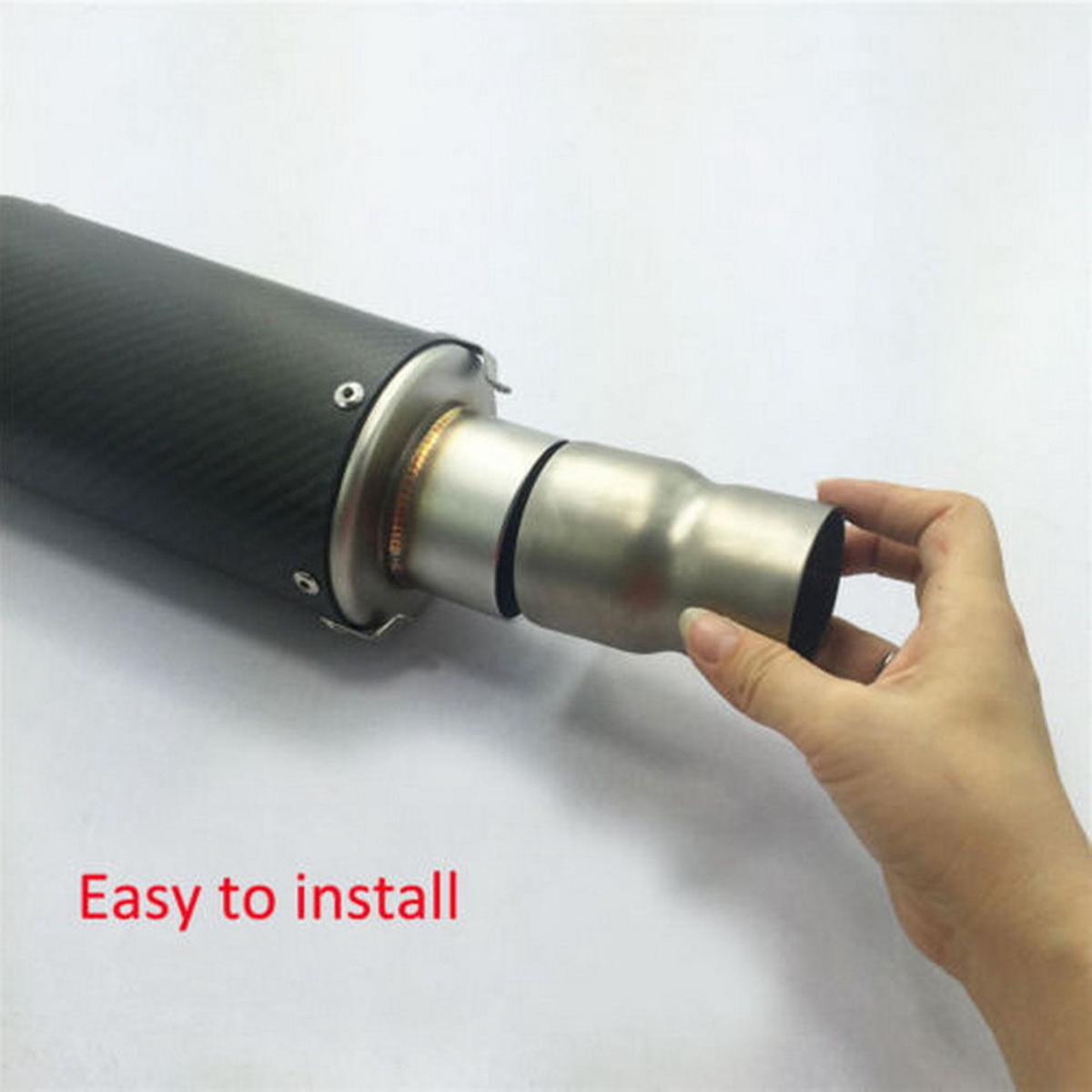 60mm-to-51mm-Motorcycle-Mild-Steel-Exhaust-Muffler-Adapter-Reducer-Connector-Pipe-Tube-1337922