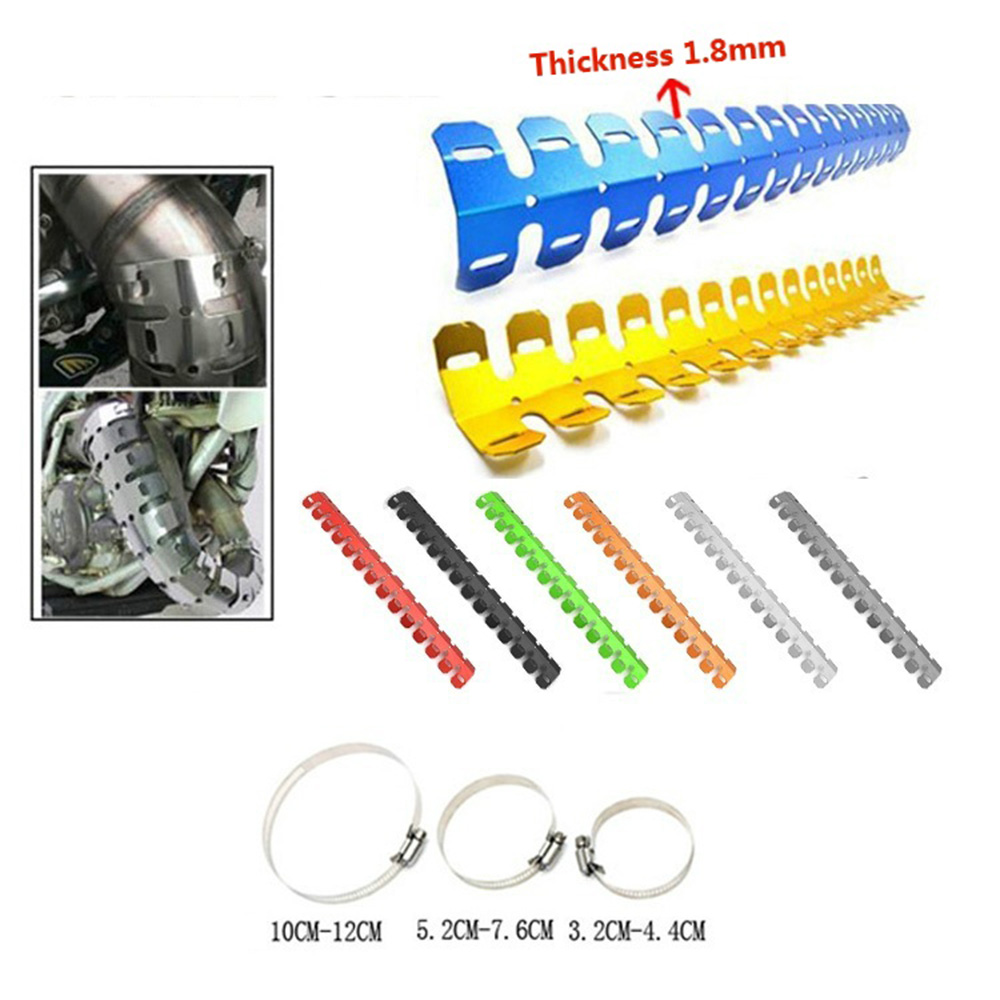 61cm-Motorcycle-Exhaust-Muffler-Pipe-Protection-Aluminum-Heat-Shield-Cover-For-HondaYamaha-Dirt-Bike-1702258