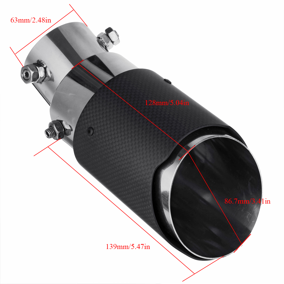 63mm-Adjustable-Angle-Car-Exhaust-Muffler-Pipe-Tip-Cover-100-Carbon-Fiber-Matte-Black-1500207
