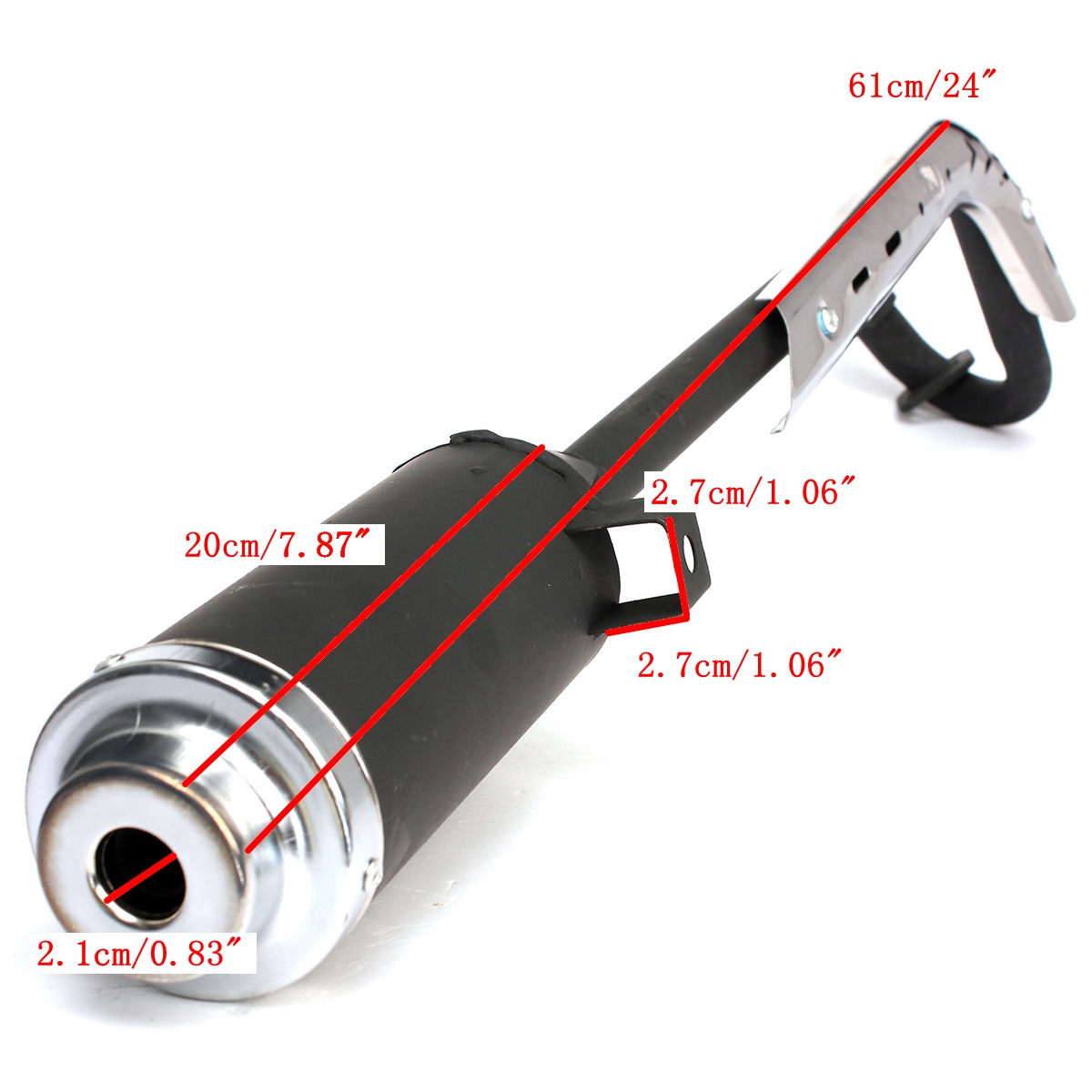Black-Exhaust-Pipe-Muffler-Fit-4-Stroke-Dirt-Bike-CRF50-70cc-90cc-110cc-125cc-1659348