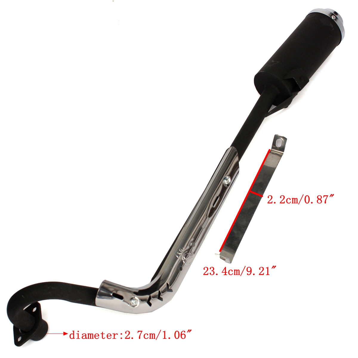 Black-Exhaust-Pipe-Muffler-Fit-4-Stroke-Dirt-Bike-CRF50-70cc-90cc-110cc-125cc-1659348